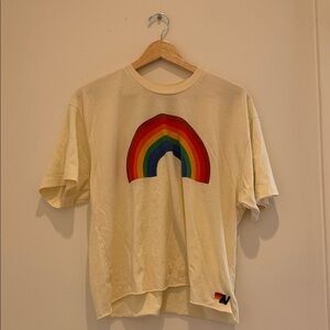 Aviator Nation Cream Rainbow T-Shirt